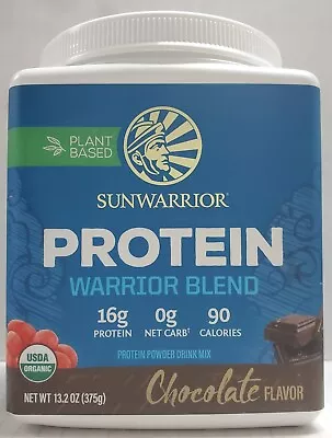 New! Sunwarrior Protein Warrior Blend Chocolate 13.2oz 16g Plant Based Exp 5/25 • $22.50