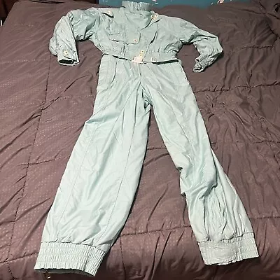 Vintage Bogner Ladies Ski Suit Size 12 Snow Suit Ski Outfit Outer Wear Teal • $159.99