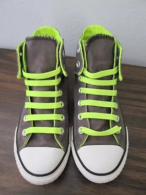 Converse  All Star ~ Gray And Lime Green Hi-Top  Shoes~ Size 3 • $20