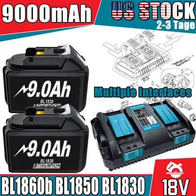 1/4 X 9000mAh Li-ion Battery For Makita 18V BL1860B BL1850 BL1890B BL1830 US • $47.45