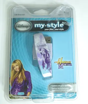 Hannah Montana Disney 1GB USB Bracelet Preloaded Content Miley Cyrus NOS New • $14.89