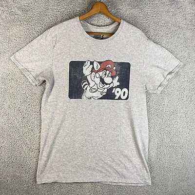 Nintendo Super Mario Bros. 3 Men's LG Gray Flying Raccoon Mario '90 T-Shirt • $9.99