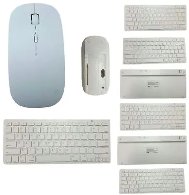 Wireless Bluetooth Keyboard And 2.4GHz Cordless Optical Mouse Apple Mac White • £20.99