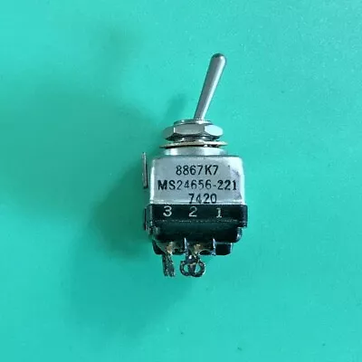 Mil Spec Ms24656-221 Toggle Switch 4 Solder Tabs 2 Pole Single Throw • $24.95