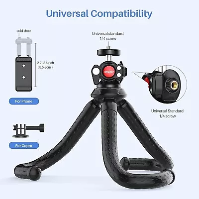 Anozer Flexible Phone Tripod Or Camera With Remote - For Gopro IPhone Andriod • £11.99
