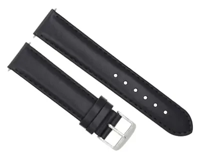 22mm Smooth Leather Watch Strap Band For Montblanc Timewalker Chronograph Black • $24.95