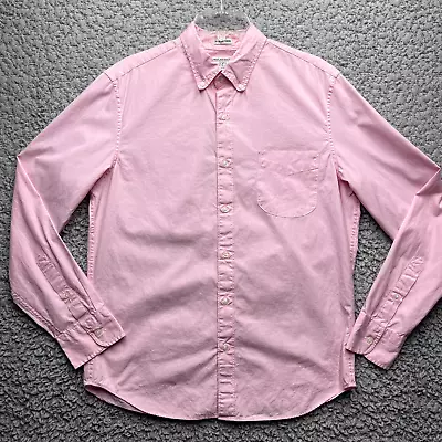 J Crew Button Down Shirt Men's M Pink Slim Untucked Organic Cotton Long Sleeve • $22.88