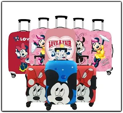 Protective Cover For Suitcase Minnie Mickey Mouse Travel Elastic Luggage Dust  • £15.58