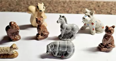 Wade England Vintage Miniature Animal Figurines Lot Of 8 Pig Squirrell Horse Dog • $8.99