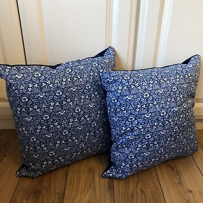 2 X Handmade William Morris “Eyebright” Cushions 16 X 16  • £24