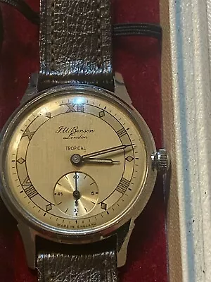 A Vintage 1953 RARE J. W. BENSON LONDON TROPICAL DENNISON AQUATITE CASED WATCH! • $897