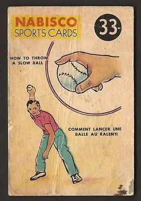 1954 BASEBALL Card NABISCO Cereal CANADIAN SHREDDED WHEAT FC26 Sports Card #33 • $19.99