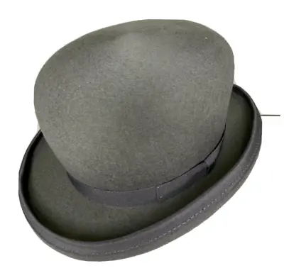 CLASSIC Wool Felt Men Bowler Top Hat Women Dura Derby Hard Crown | 61cm | Grey • $66