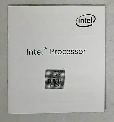 Intel I7 10th Generation Case Badge And Booklet • $2.50