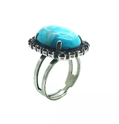 Mariana Ring Happiness Inspiration Coll. Exquisite Turquoise Mineral & Amethy... • $85