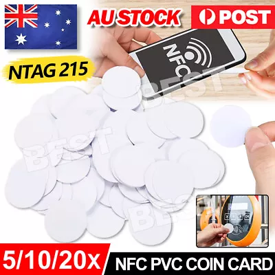 20x NTAG215 NFC Pvc Coin Card Tag For TagMo Forum Switch Type2 Tags Chip Amiibo • $6.45