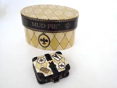 Mud Pie Porcelain Hinged Box - Tuscany Series Suit Case Treasure Box • $25