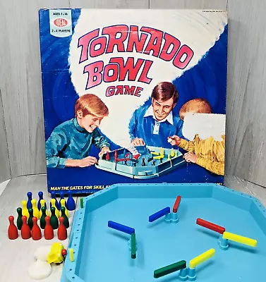 IDEAL TORNADO BOWL Vintage Board Game 1971 Bowling Pins Missing 1 Blue Marker • $34.29