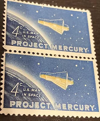 Lot 2 USA Space Stamps 1962 Issued 4 Cent Project Mercury MNH Mint Never Hinged • $1.95