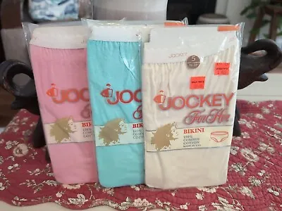 Jockey For Her Vintage Bikini Size 5 100% Cotton (3) Count Mixed Colors  • $34.95