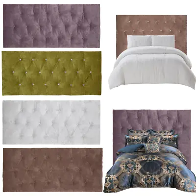 Velvet Chesterfield Headboard In 24  High Single | Double | Kingsize | Divan Bed • £2.35