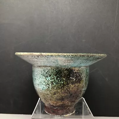 Ineke Stevenson Studio Pottery Crackle/ Lustre Finish Vase Flared Rim #1286 • £20