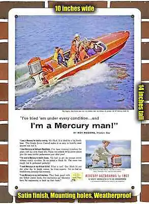 Metal Sign - 1957 Mercury Outboard Boat Motors- 10x14 Inches • $24.61