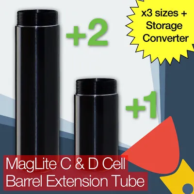 MagLite C D & Old D Cell Barrel/Body Extension Tube + Storage Barrel Converter • $16.36