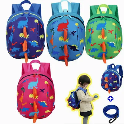 Cartoon Toddler Dinosaur Safety Harness Strap Bag Backpack With Reins For Kid UK • £7.79