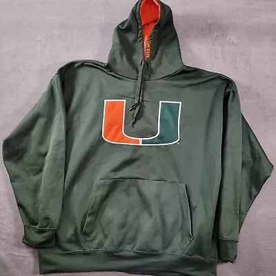 Miami Hurricanes Oldvarsity Brand Long Sleeve Pull Over Hoodie Mens Size 3XL • $27.99