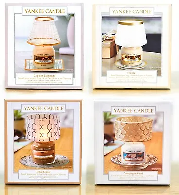 Yankee Candle Small Or Large Shade & Tray Autumn Mosaic SheridanGold & Pearl • £13.99