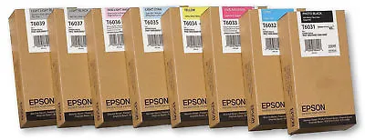 8 Original EPSON Ink Stylus Pro 9800 7800/T6031 T6032 -T6039 T603B T603C Set • $886.19
