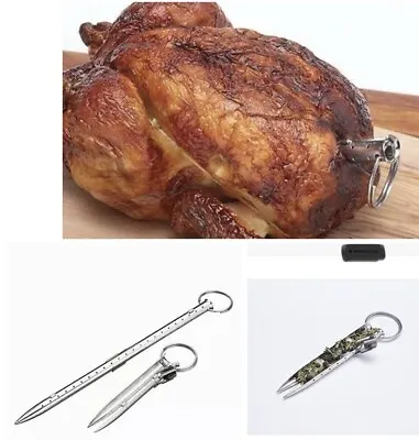 Turkey Meat Baster 2Stainless Steel Roast Meat Flavour Injector Infusers Bouquet • £6.89