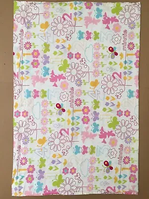 Minnie Mouse Girls Toddler Bed Flat Sheet Flowers Butterflies Numbers Fabric • $9.99