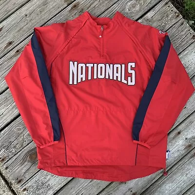 Washington Nationals Pullover Mens XL Majestic Cool Base Removable Sleeves • $29.99