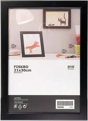 IKEA FISKBO Fibreboard Picture Photo Frame 21x30cm Black Hang Or Stand • $11.80