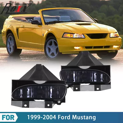 1999-2004 For Ford Mustang Smoke Lens Pair Bumper Fog Lights Replacement Lamps • $25.29