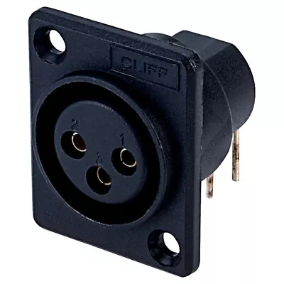 Cliff CP30015 XLR 3 Pole Chassis Socket PCB Mount • £4.78