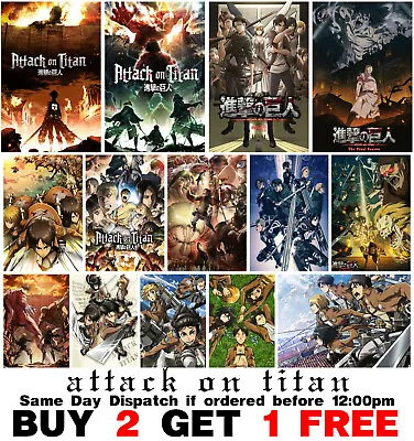 £5.29 • Buy Attack On Titan Poster Anime Manga Art Print Wall Room Decor Shingeki No Kyojin