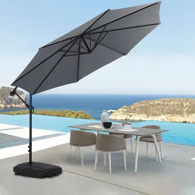 3M Outdoor Garden Parasol Banana Sun Shade Patio Hanging Umbrella Cantilever UK • £39.95