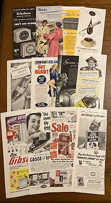 Lot Of 12 1940s-60s Vintage Magazine Ads - Dog Food Coffee Shoes Irons Toasters • $10