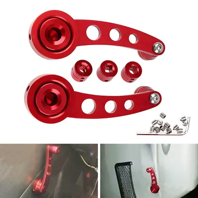 2Pcs CAR BILLET ALUMINUM WINDOW CRANK HANDLE WINDER TRUCK PICKUP DOOR RED NEW • $35.96