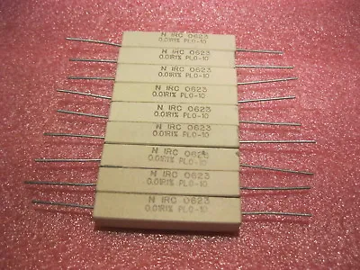 PLO-10-0.01 IRC Ceramic Wire Wound Resistors 0.01 OHM 10W 1% Tolerance Lot Of 10 • $5