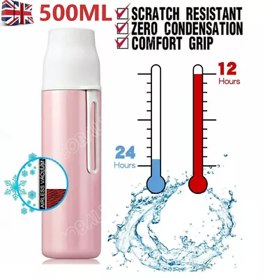 Stainless Steel Thermo Bottle Vacuum Insulated Flask With Cup For Coffee Tea 480 • £8.79