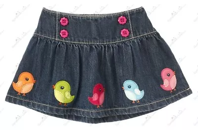 Gymboree 2012 SMART AND SWEET Bird Jean Skirt  12-18 Months  NEW WITH TAG • $16.99