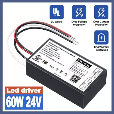 60W Dimmable LED Driver 24V Triac/ELV/MLV AC To DC Compatible With Lutron Dimme • $33.23