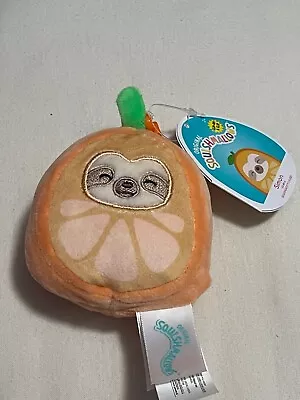 Squishmallows 3.5  Simon Orange Sloth Plush Clip On Keychain • $4