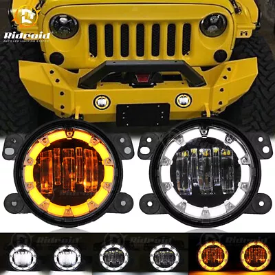 Pair 4 In Bumper LED Fog Lights Halo For Ford F150 2009 2010 2011 2012 2013 2014 • $37.99