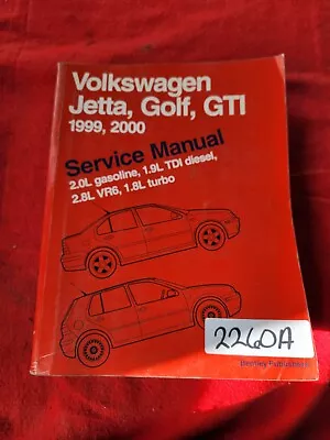 VW Jetta Golf GTI 1999 & 2000 Service Manual. ISBN: 0 8376 086 2. (2260A) • $75