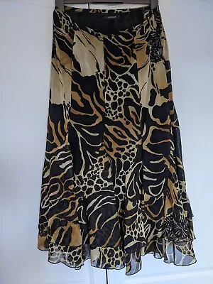 £10.50 • Buy Jaeger Skirt Silk Giraffe Print 12